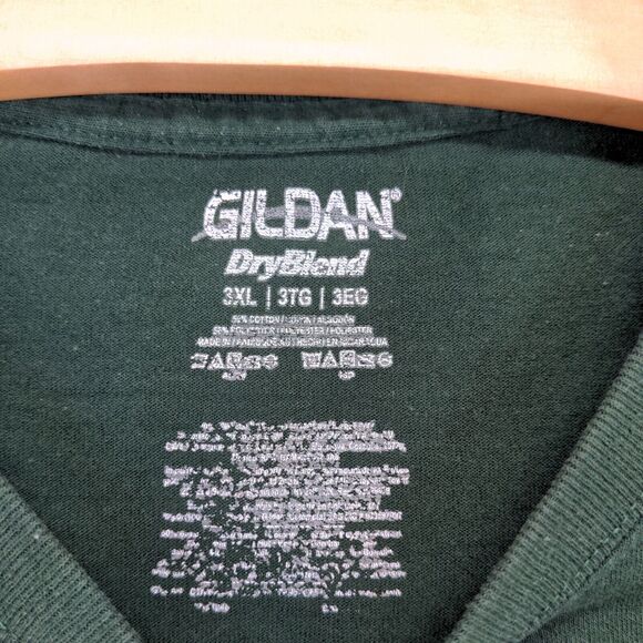 Gildan Mens Co-Alliance T-Shirt Green 3XL Short Sleeve Polycotton Dry Blend - Picture 10 of 13